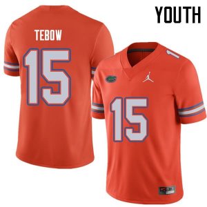 Youth Florida Gators #15 Tim Tebow NCAA Jordan Brand Orange Authentic Stitched College Football Jersey EZX5262ZN